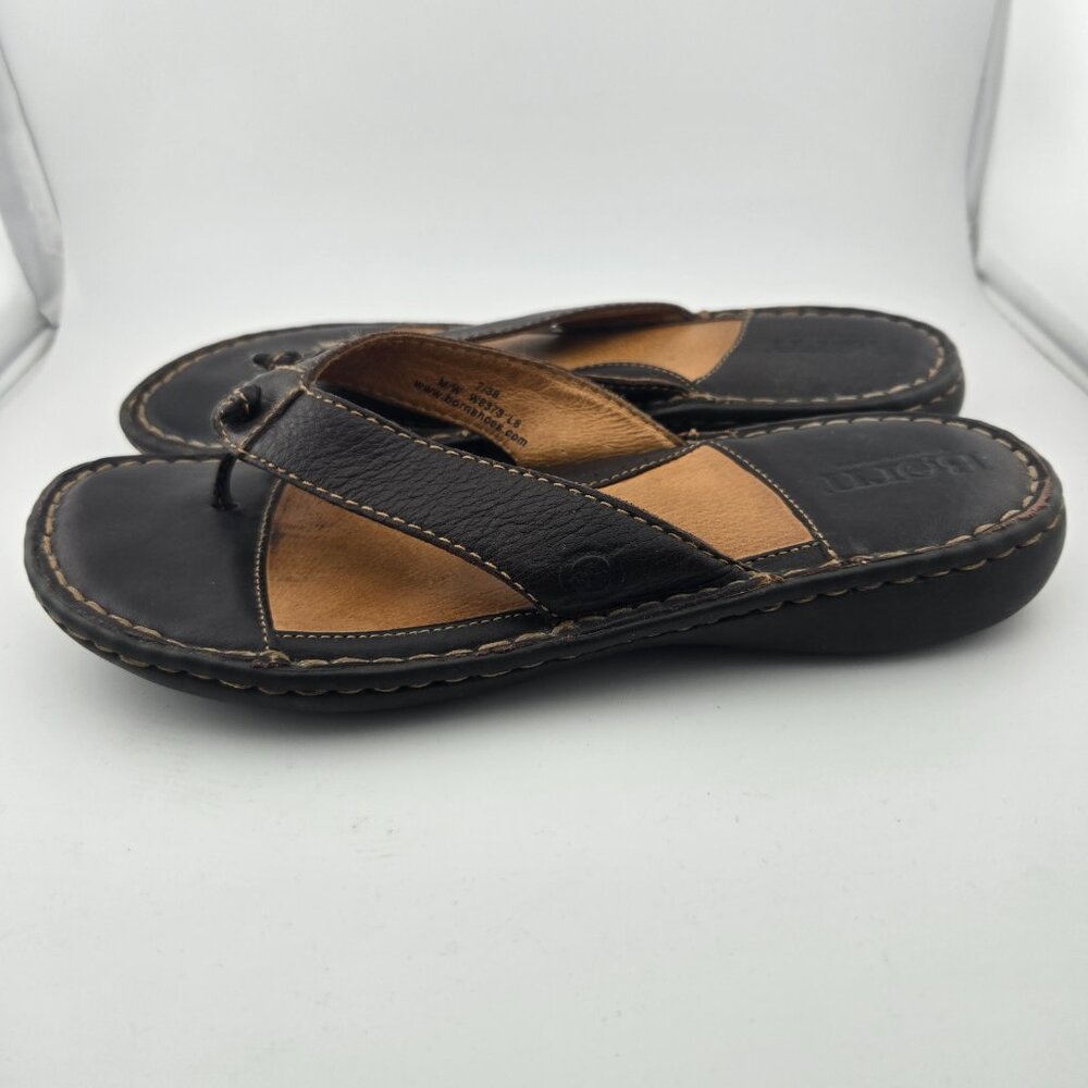 Born Edie Women’s Brown Leather Thong Comfort Sandals Size 7 - Picture 5 of 10